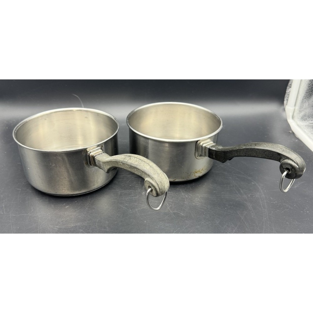 Farberware Stainless Steel 1 Qt Saucepan Lot of 2 Made in USA No Lids